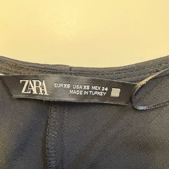 Zara black silky short lingerie spaghetti strap ruched bust short mini dress XS - Picture 5 of 8